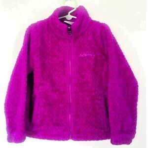 Columbia Girls Fireside Magenta Sherpa Fleece Jacket Full Zip Size XS ~ages 4/5